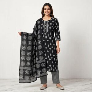 Ethnic Motifs Printed Regular Kurta with Pants & Dupatta